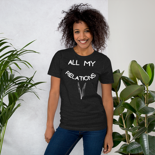 All My Relations Tshirt - Premium  from The Bold Detour - Just $35! Shop now at The Bold Detourfeathers, Indigenous feathers, Indigenousfeathers, Indigenousfeathers, Indigenousfeathers, Indigenous