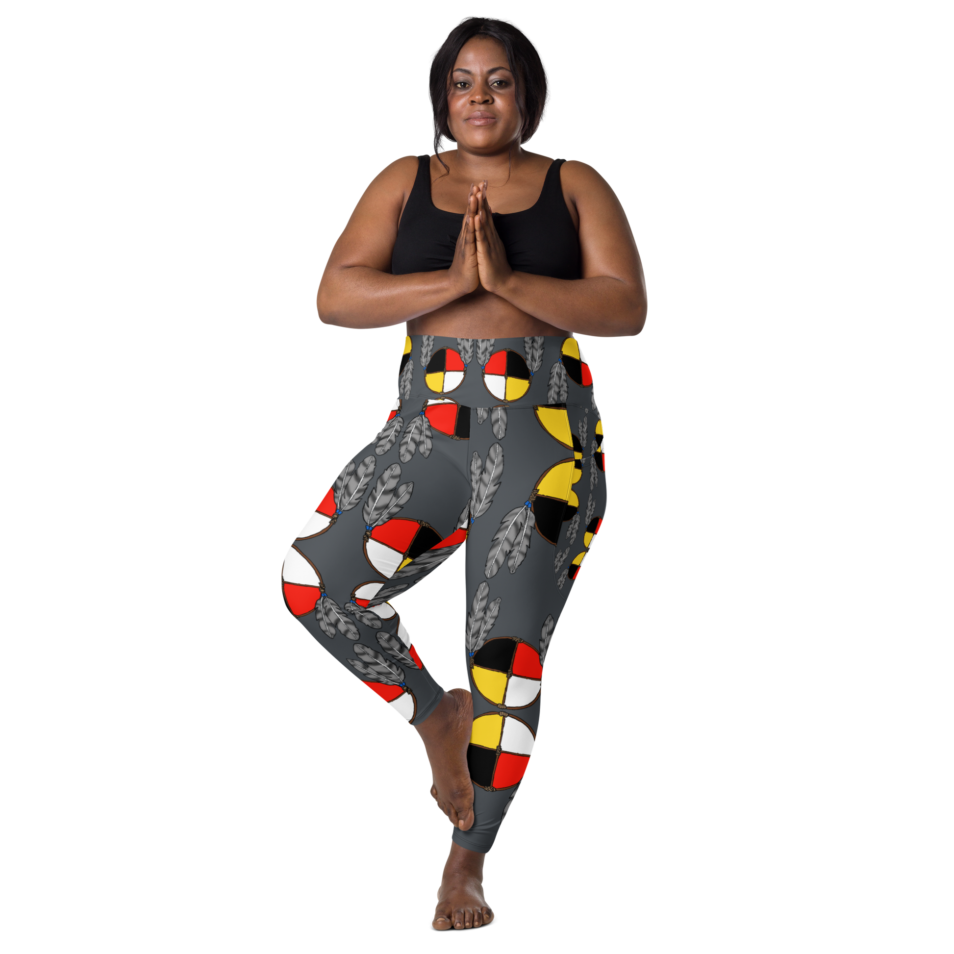 Medicine Wheel Leggings W Pockets - Premium  from KL Creative - Just $65! Shop now at KL CreativeIndigenous, Medicine Wheel, Womenswear Indigenous, Medicine Wheel, WomenswearIndigenous, Medicine Wheel, WomenswearIndigenous, Medicine Wheel, WomenswearIndigenous, Medicine Wheel, Womenswear