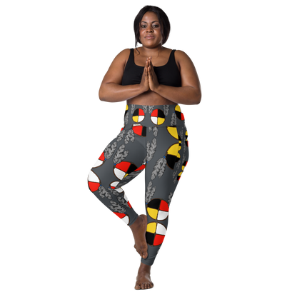 Medicine Wheel Leggings W Pockets - Premium  from KL Creative - Just $65! Shop now at KL CreativeIndigenous, Medicine Wheel, Womenswear Indigenous, Medicine Wheel, WomenswearIndigenous, Medicine Wheel, WomenswearIndigenous, Medicine Wheel, WomenswearIndigenous, Medicine Wheel, Womenswear