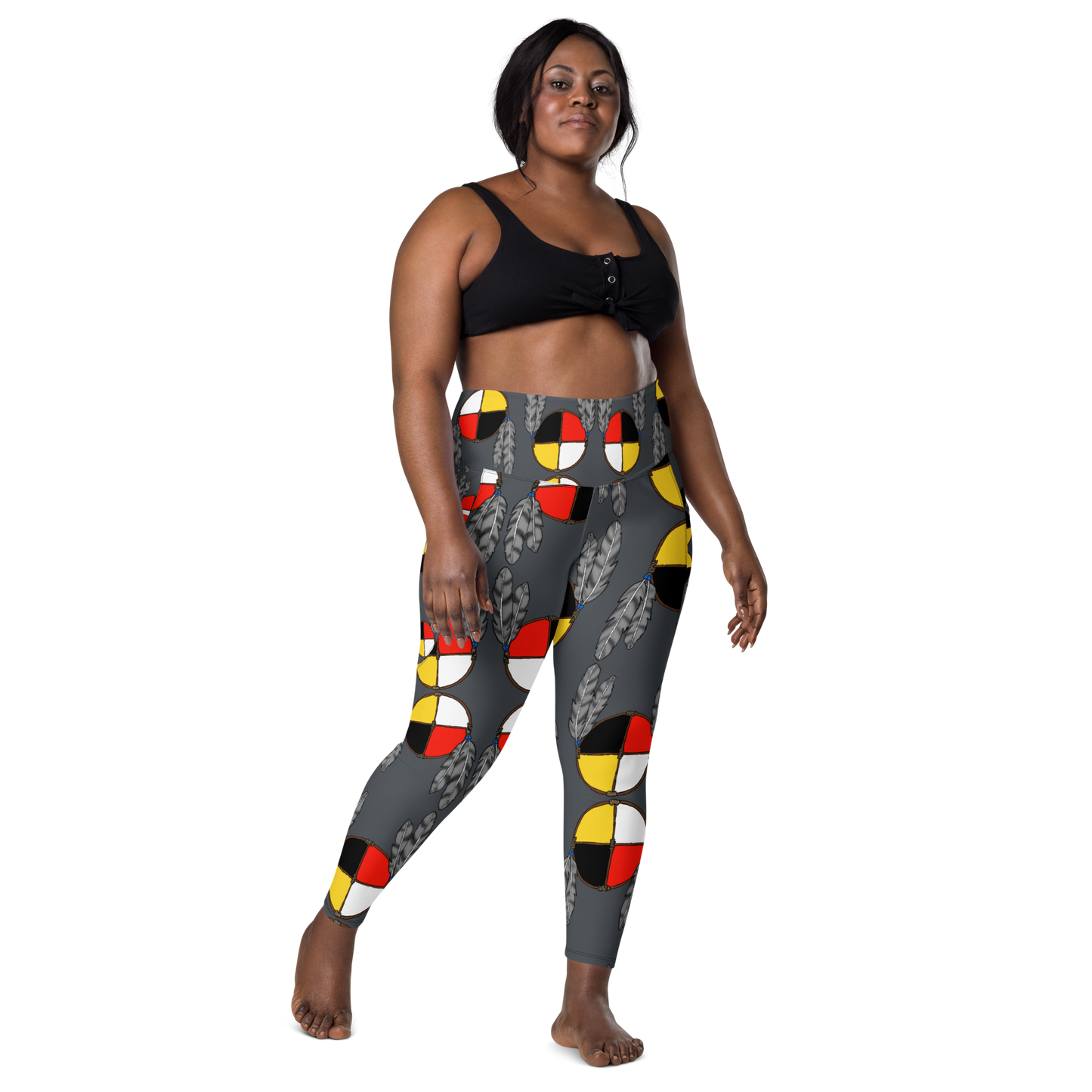 Medicine Wheel Leggings W Pockets - Premium  from KL Creative - Just $65! Shop now at KL CreativeIndigenous, Medicine Wheel, Womenswear Indigenous, Medicine Wheel, WomenswearIndigenous, Medicine Wheel, WomenswearIndigenous, Medicine Wheel, WomenswearIndigenous, Medicine Wheel, Womenswear