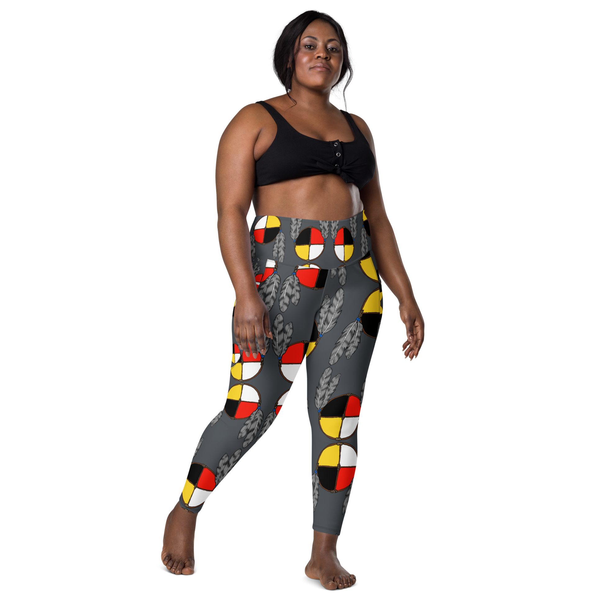 Medicine Wheel Leggings W Pockets - Premium  from KL Creative - Just $65! Shop now at KL CreativeIndigenous, Medicine Wheel, Womenswear Indigenous, Medicine Wheel, WomenswearIndigenous, Medicine Wheel, WomenswearIndigenous, Medicine Wheel, WomenswearIndigenous, Medicine Wheel, Womenswear