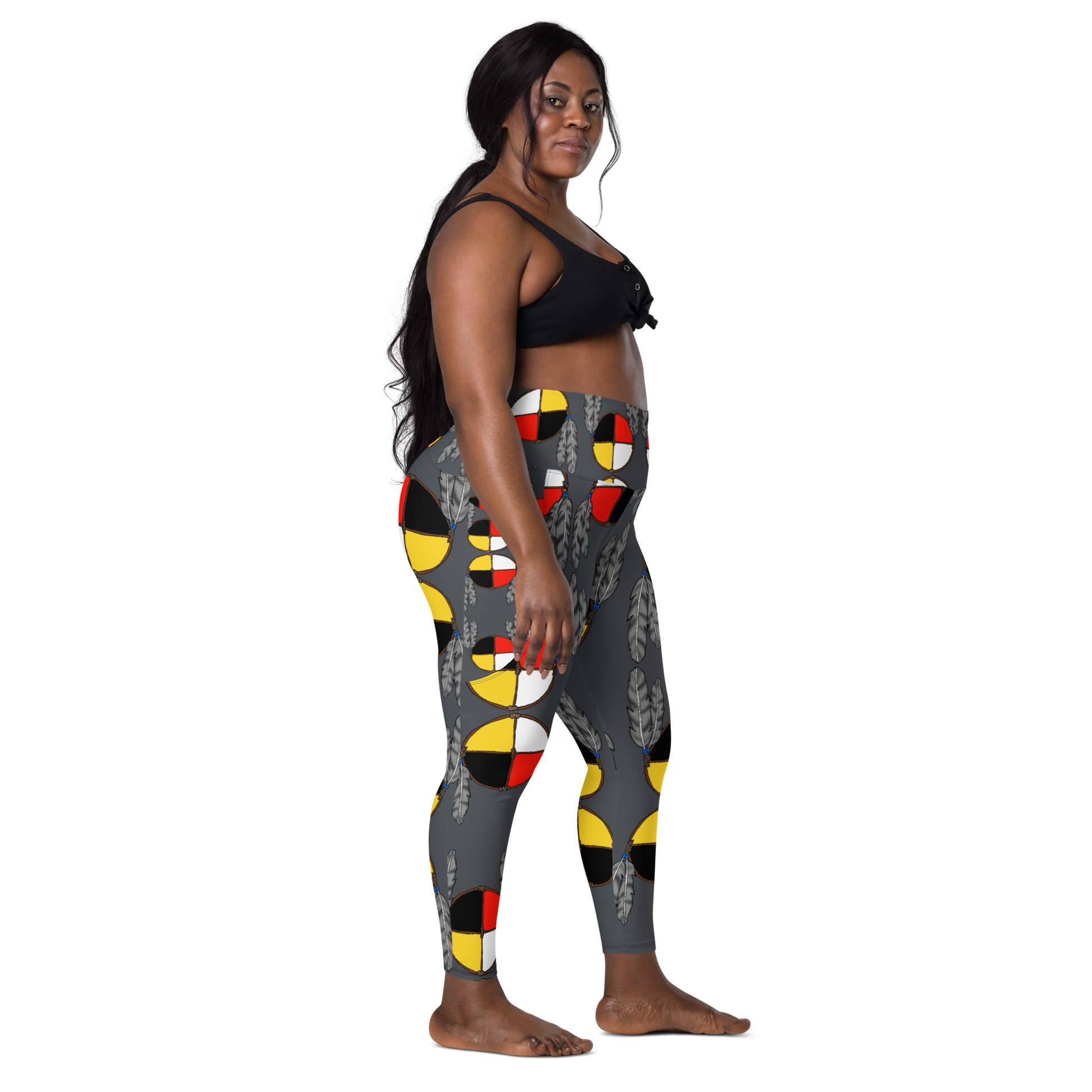 Medicine Wheel Leggings W Pockets - Premium  from KL Creative - Just $65! Shop now at KL CreativeIndigenous, Medicine Wheel, Womenswear Indigenous, Medicine Wheel, WomenswearIndigenous, Medicine Wheel, WomenswearIndigenous, Medicine Wheel, WomenswearIndigenous, Medicine Wheel, Womenswear