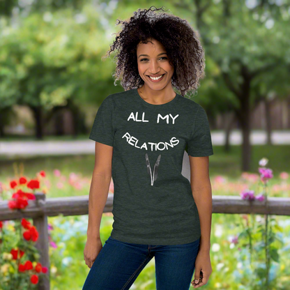 All My Relations Tshirt - Premium  from The Bold Detour - Just $35! Shop now at The Bold Detourfeathers, Indigenous feathers, Indigenousfeathers, Indigenousfeathers, Indigenousfeathers, Indigenous